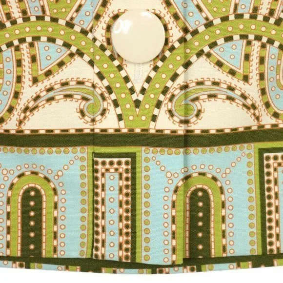 J. Crew Skirt Ivory Green Blue Paisley Pockets 2 - Picture 10 of 12